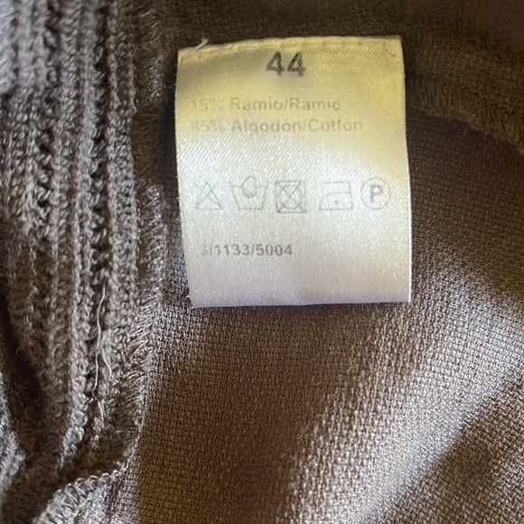 Nice Things sz 12 (EU44) brown crop peplum top with embroidery and pintucks - Picture 6 of 11